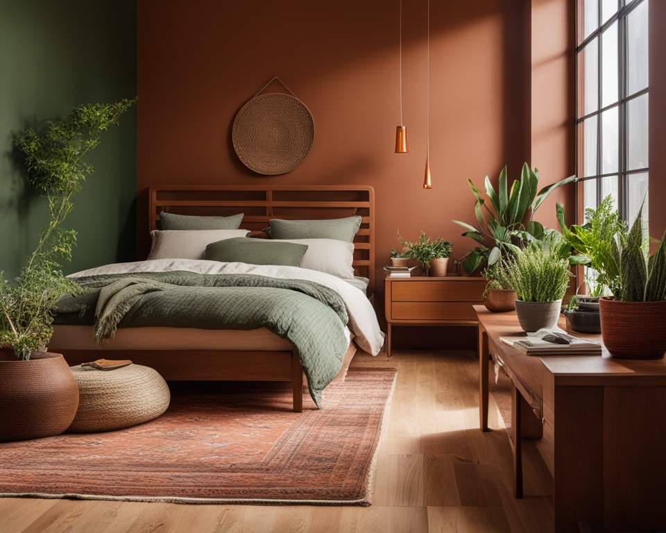 Green & Terracotta Bedroom Ideas