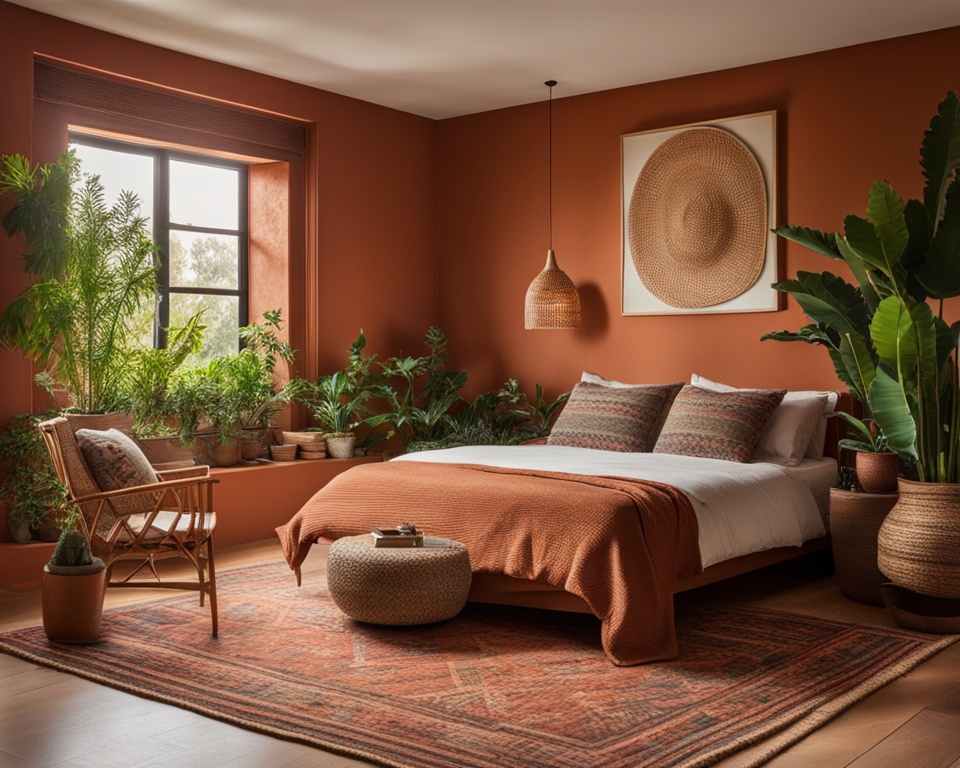 green & terracotta bedroom ideas