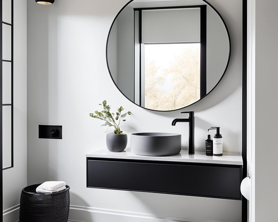 minimalist powder room decor