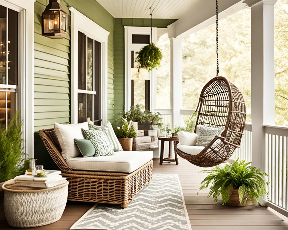 nature-inspired porch decor